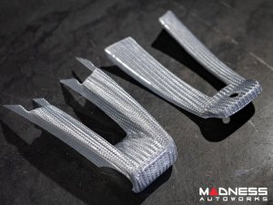 Alfa Romeo Giulia Steering Wheel Trim - Carbon Fiber - Lower Trim Set - White Candy - QV Model